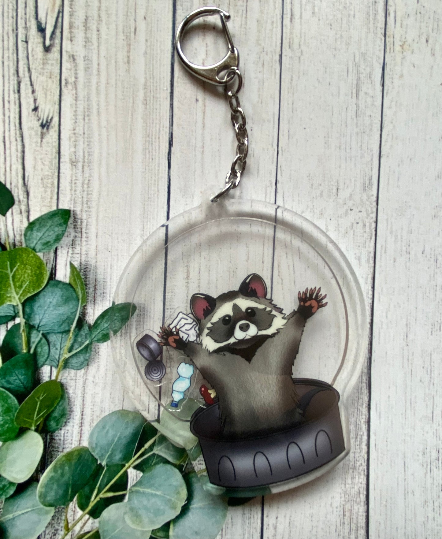 Raccoon shaker keychain