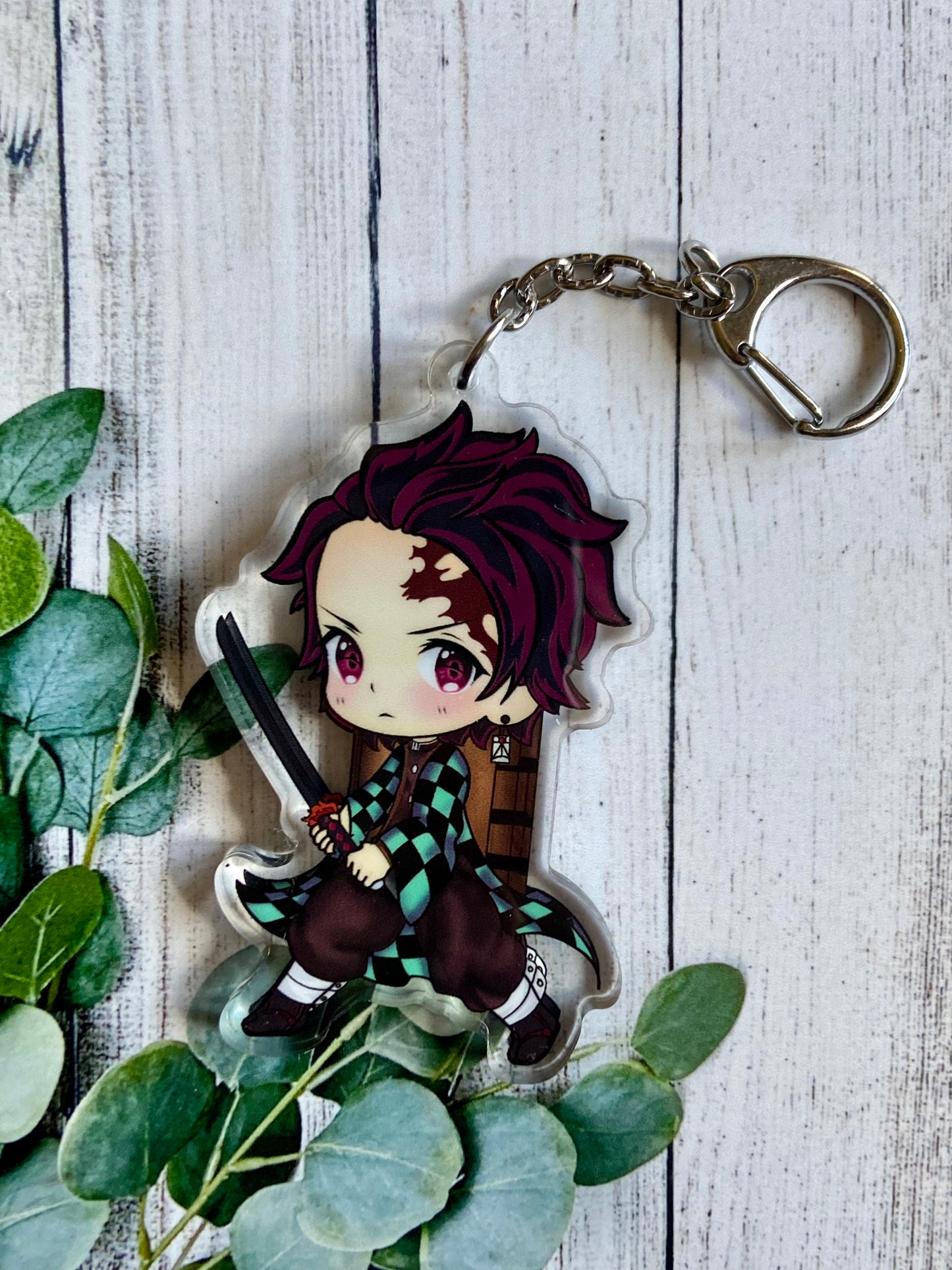 Demon fighter shaker keychain