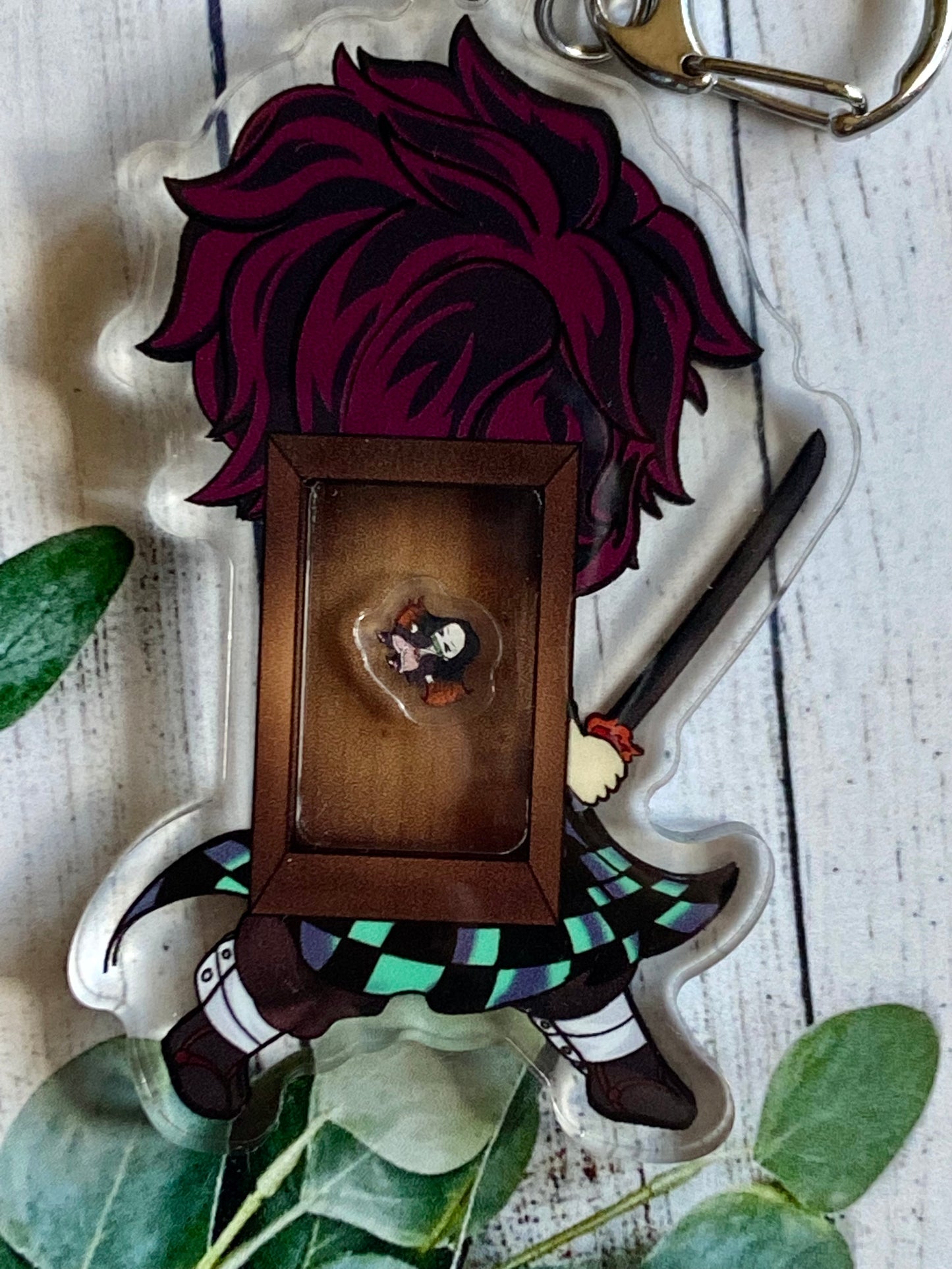 Demon fighter shaker keychain