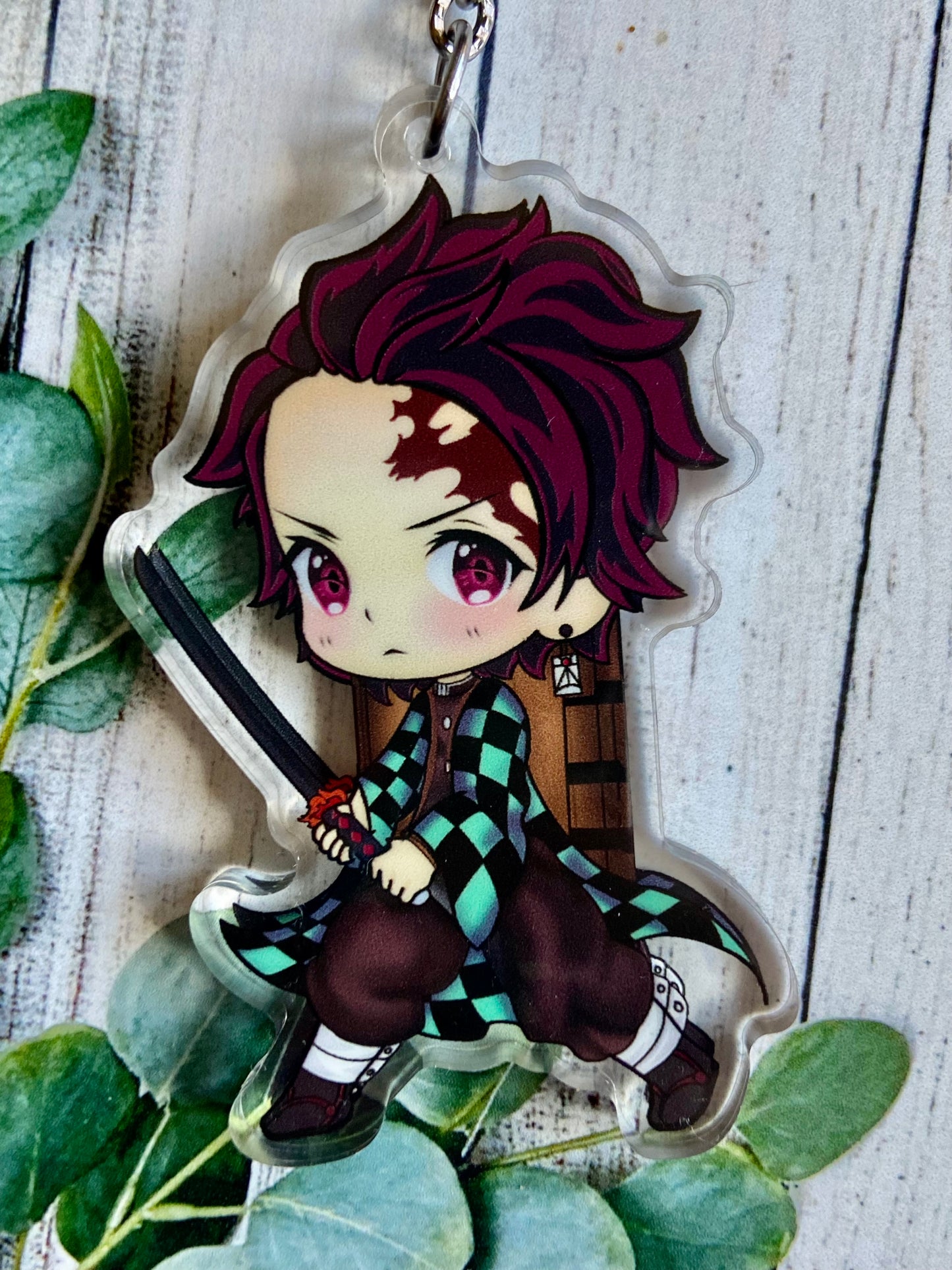Demon fighter shaker keychain