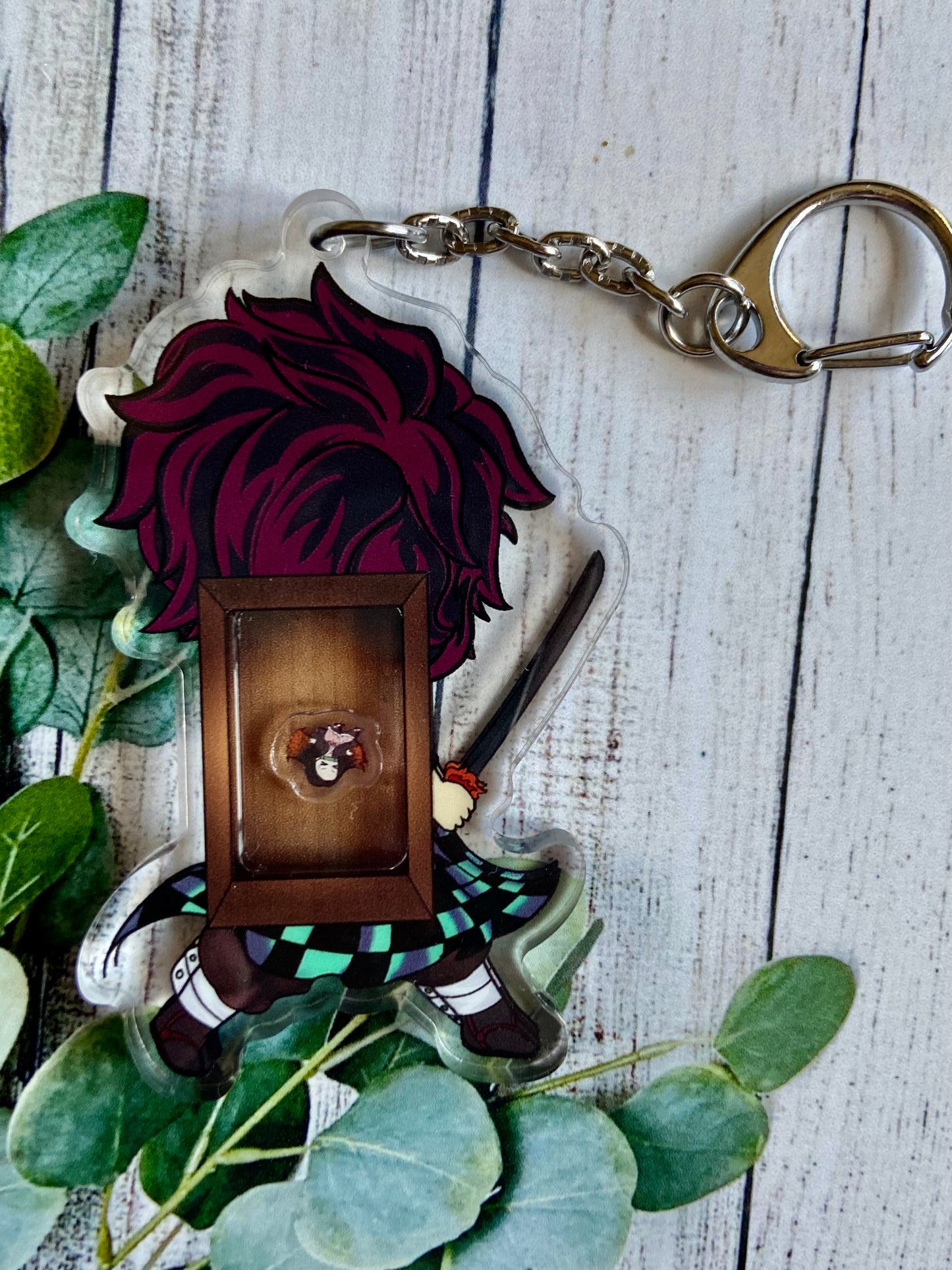 Demon fighter shaker keychain