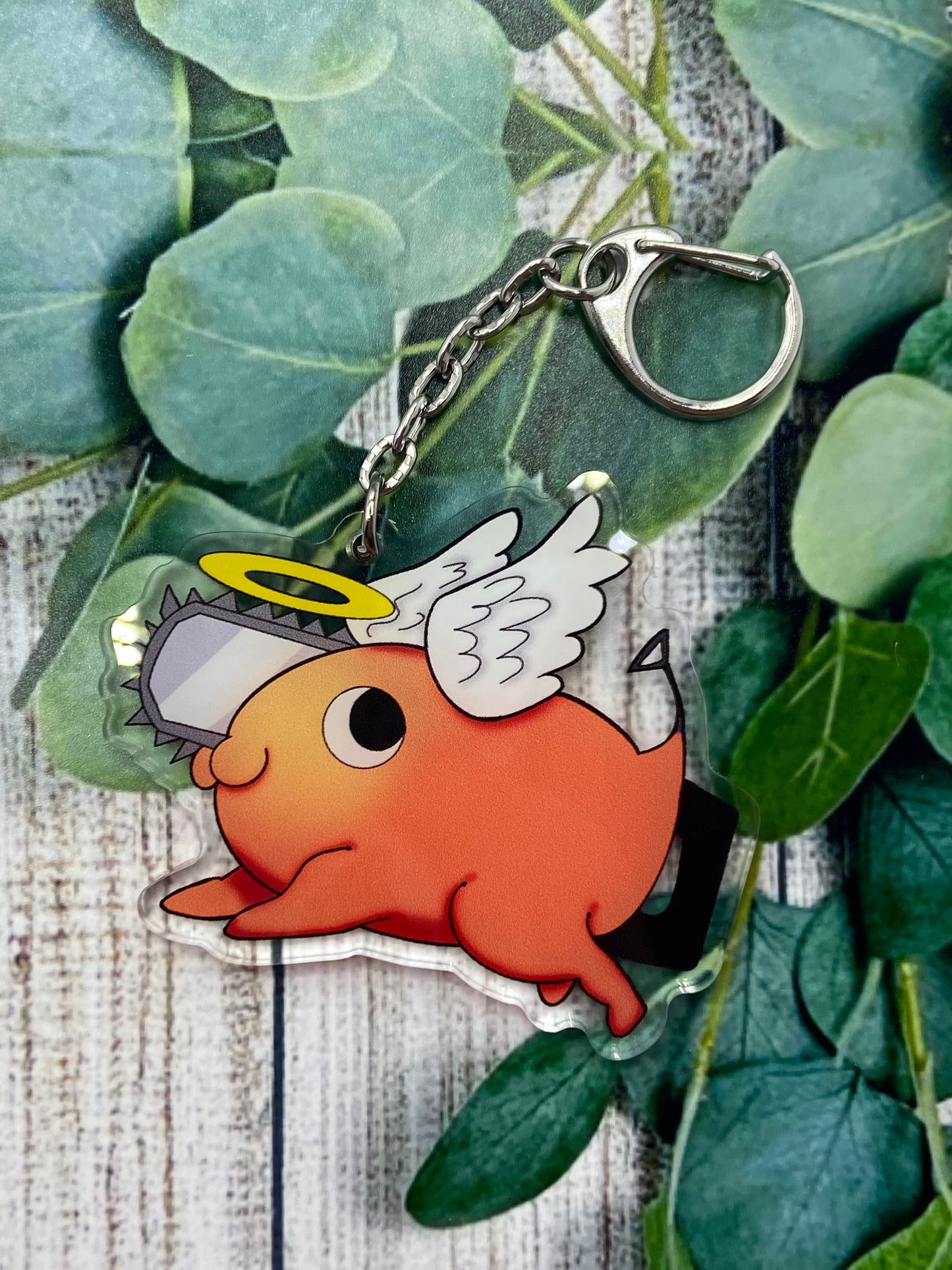 CSM angel dog devil keychain
