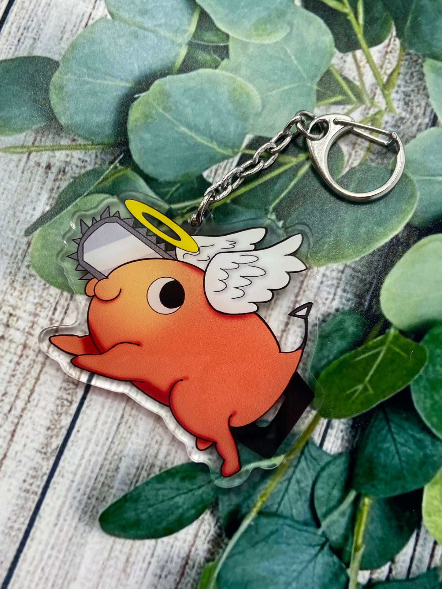 CSM angel dog devil keychain