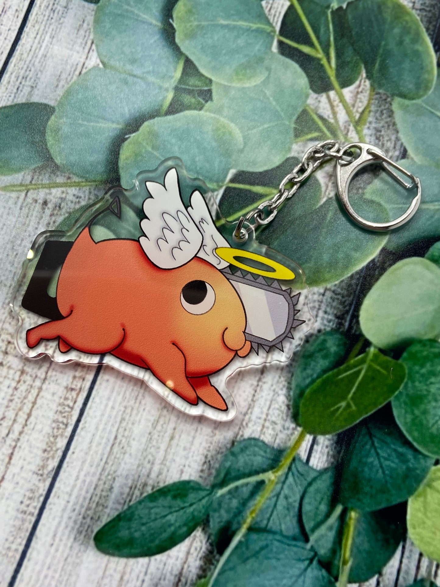 CSM angel dog devil keychain