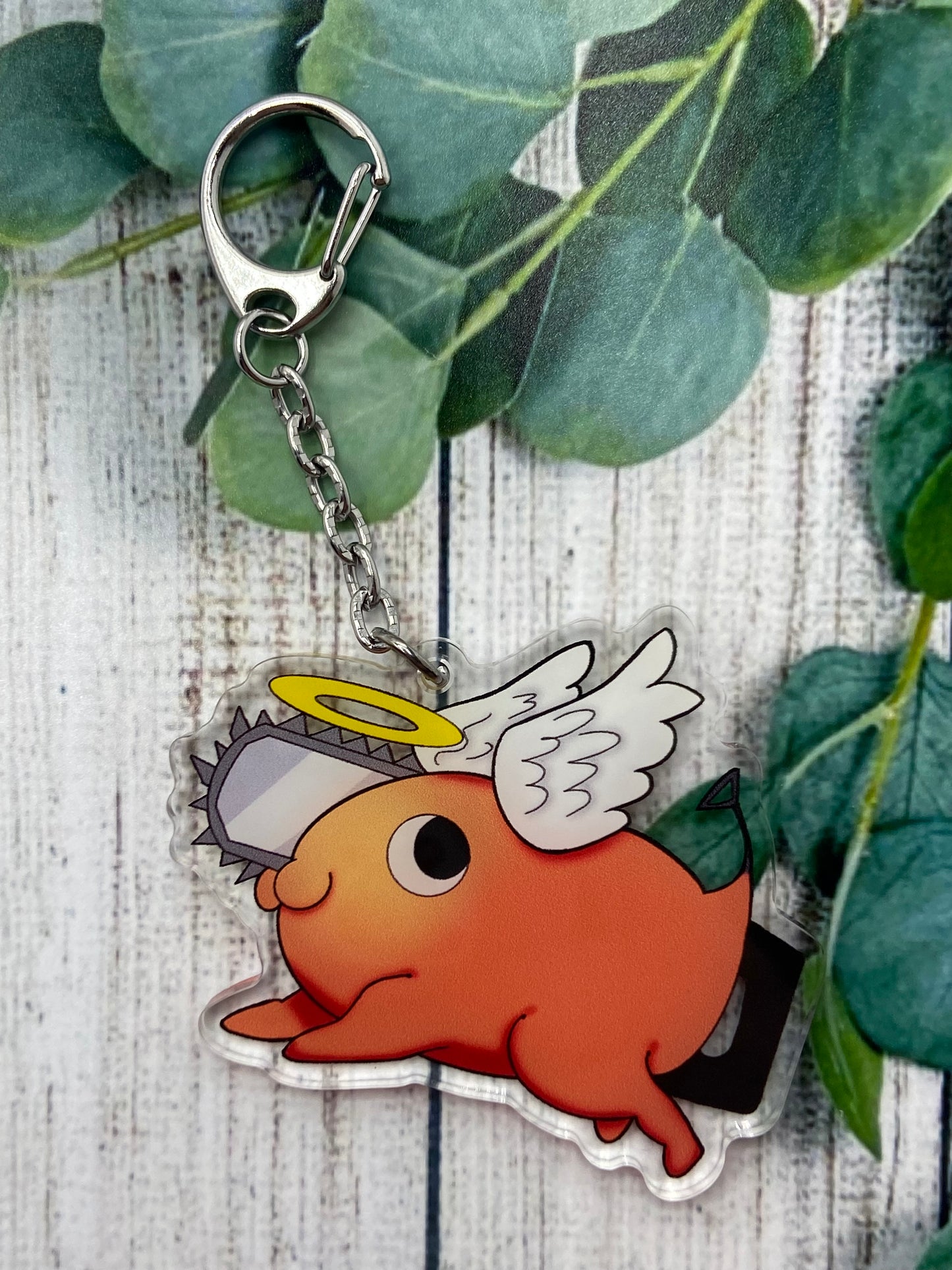 CSM angel dog devil keychain