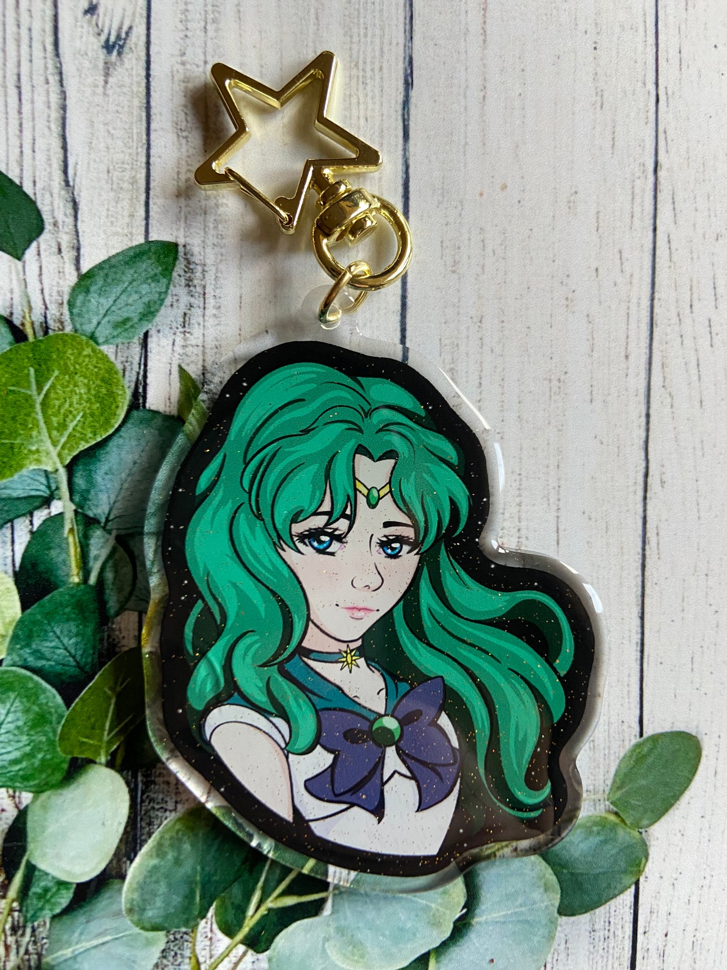 Space sailor - Neptune glitter acrylic keychain