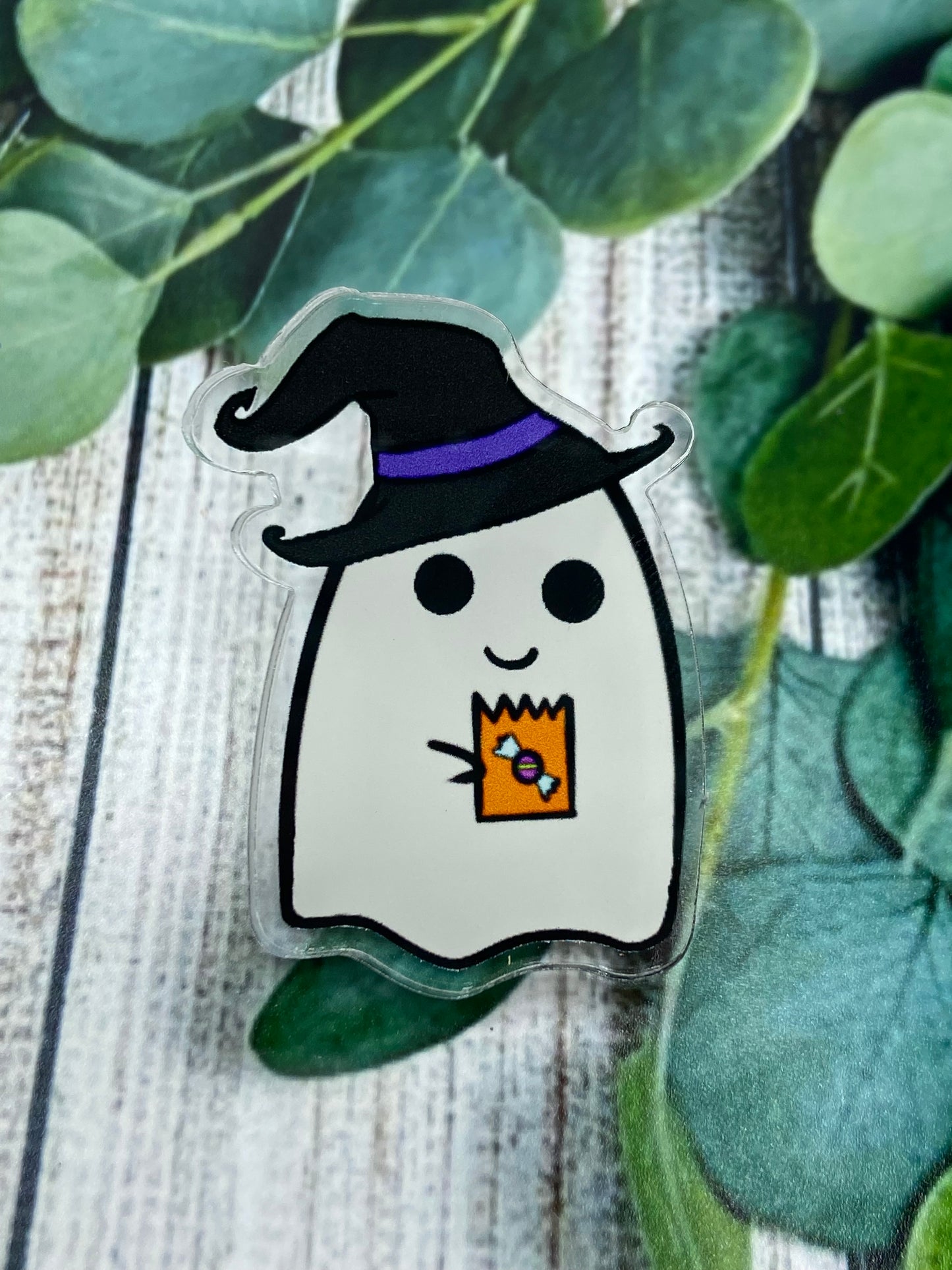 Trick or treat Ghost Acrylic pin