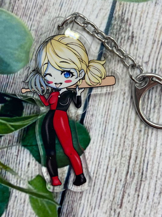 HarleyQuinn jester keychain