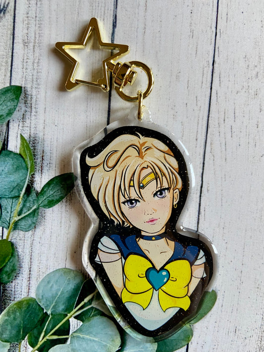 Space sailor - Uranus glitter acrylic keychain