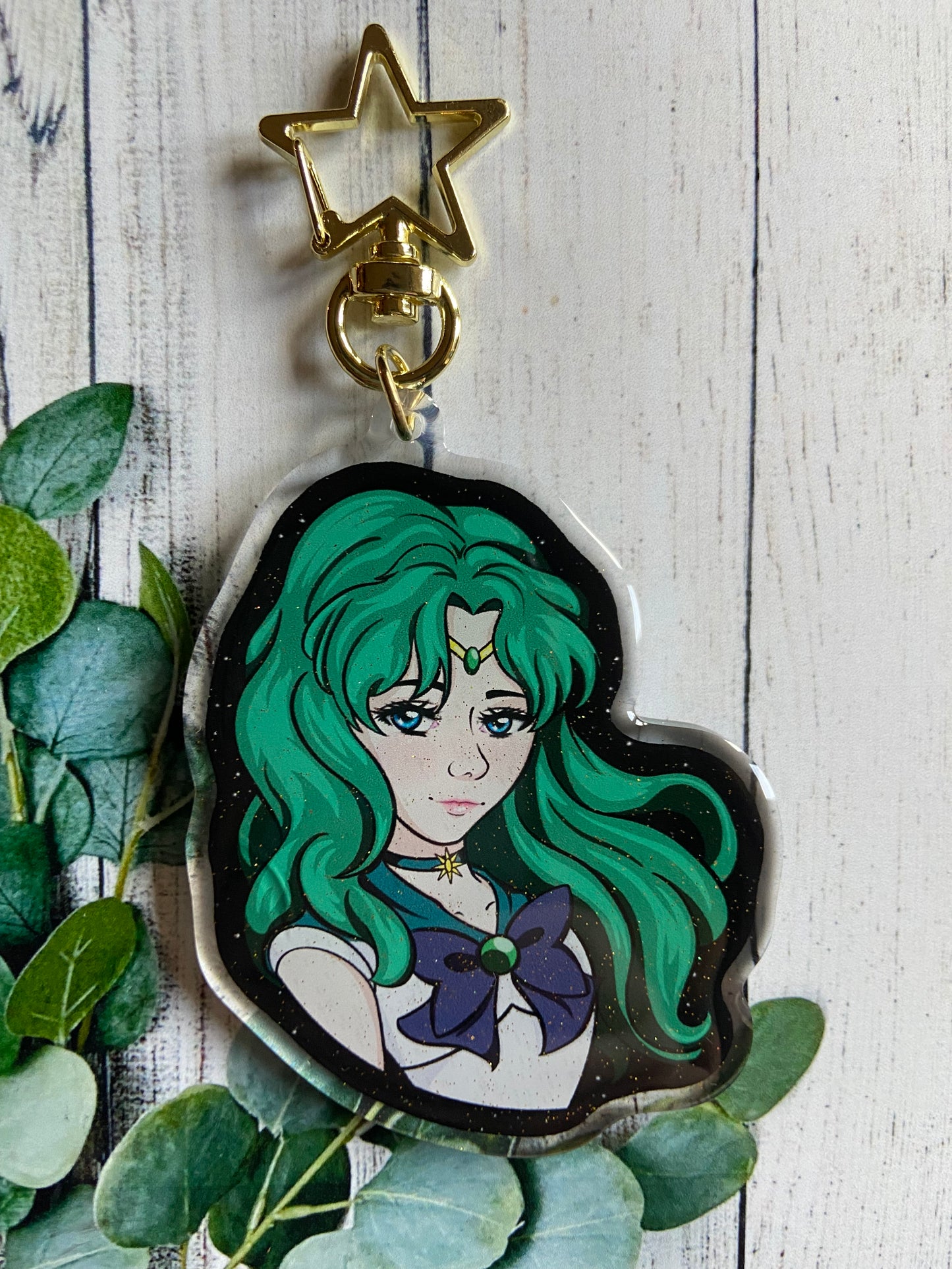 Space sailor - Neptune glitter acrylic keychain