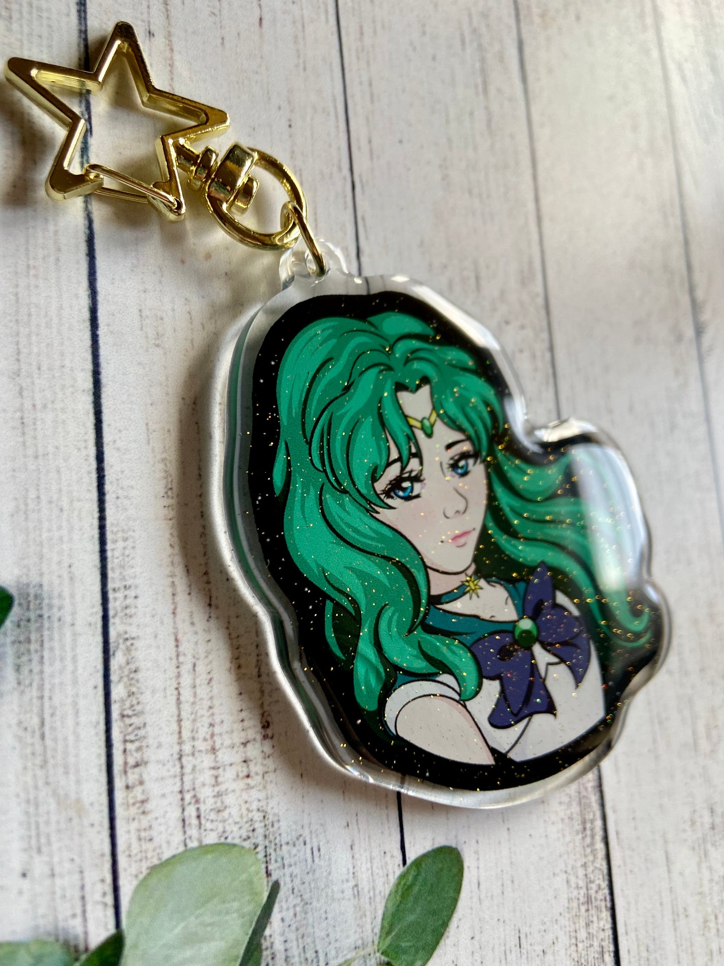 Space sailor - Neptune glitter acrylic keychain