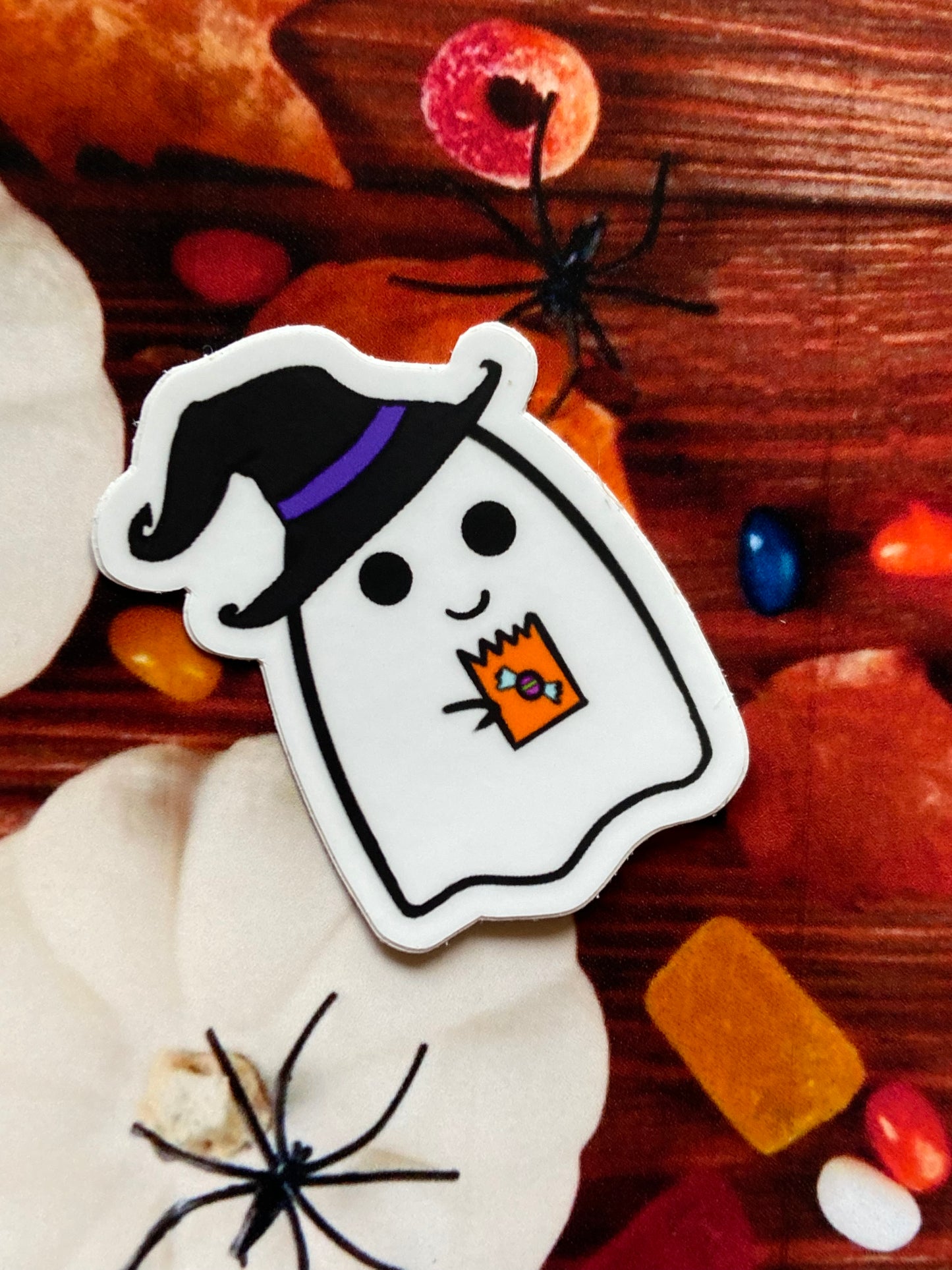 Trick or treat ghost sticker